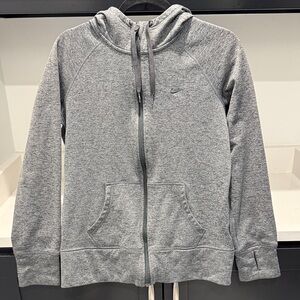 Nike Heather Gray Full-Zip Therma Fit Hoodie. Size M